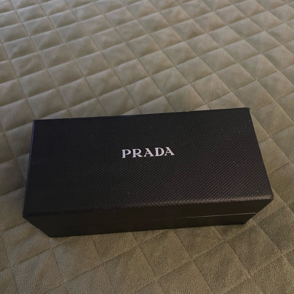Prada Glossy Black Chunky Rectangular Sunglasses - Picture 2 of 9
